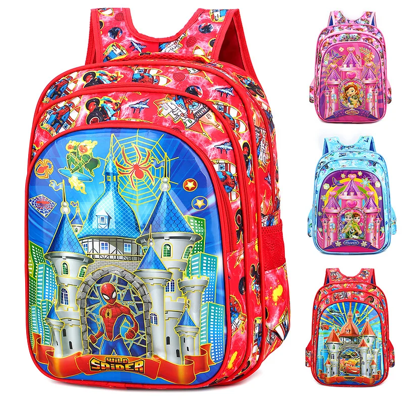 

Disney 3D Cartoon Spider-Man frozen elsa anna bag for School children kindergarten backpack boys girls Travel storage book bag