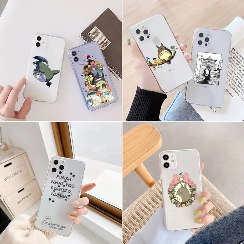 

Japan anime Spirited Away Phone Case Transparent soft For iphone 12 11 13 7 8 6 s plus x xs xr pro max mini