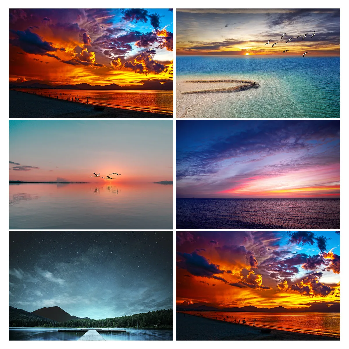 

Sunset Coastal Line Rocks Landscape Backdrop Photography Background Prop Cloth