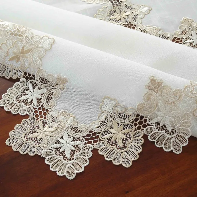 

Modern Minimalist Lace Tablecloth Cotton Linen Embroidered Rectangular Dining Table Cloth Table Runner Placemats Home Decor Art