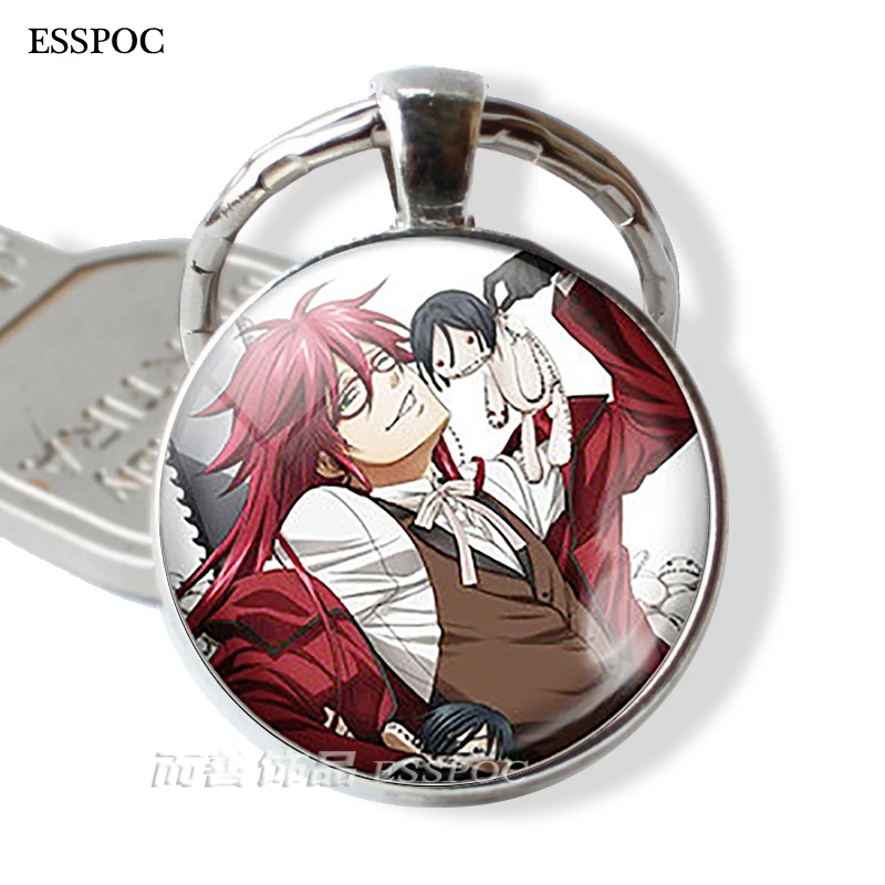 Черный Батлер металлический брелок Kuroshitsuji Ciel Phantomhive Sebastian Grell Madame Red Emblem Аниме Манга брелок для ключей