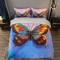 butterfly bedding set queen size luxury cartoon duvet cover and pillowcase set kids bed comforters cute bed set