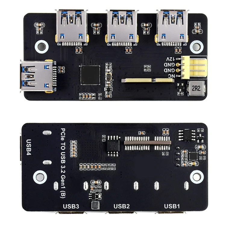 

PCI-E to USB 3.2 Expansion Board for Raspberry Pi CM4 IO Board Gen1 Ports PCIe Adapter Support Power from PCIe 12V