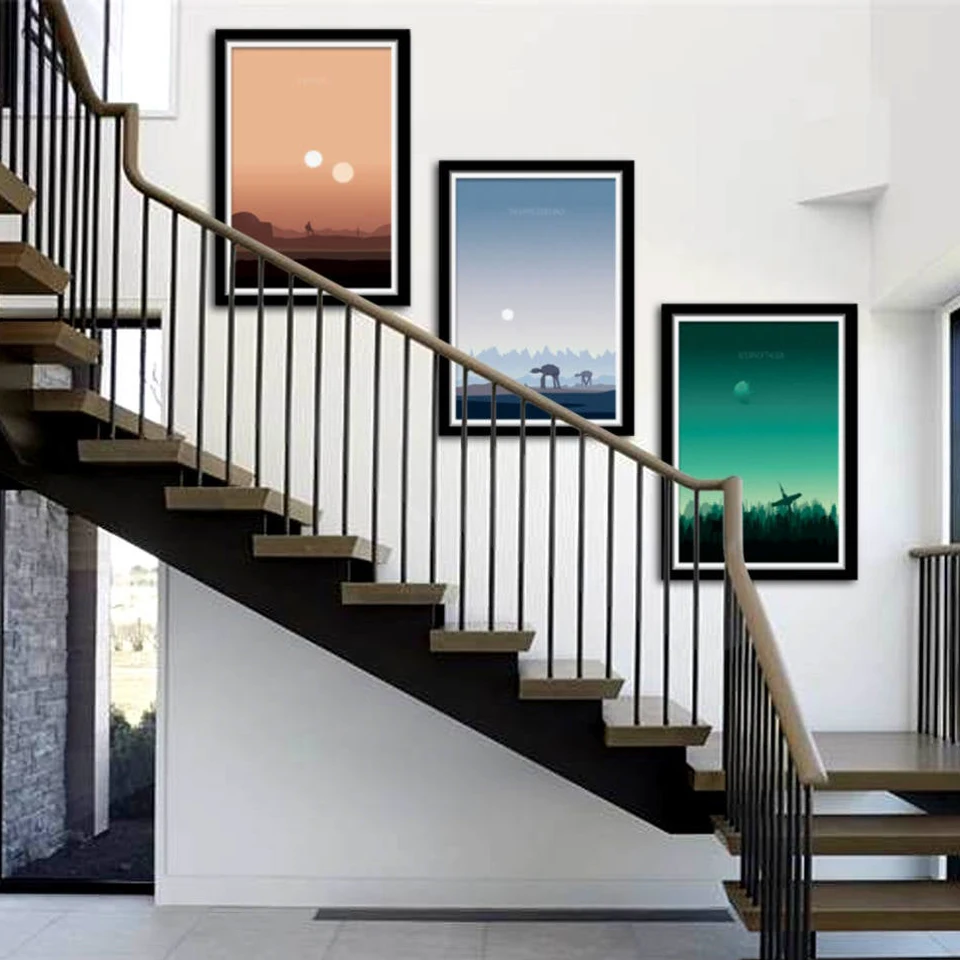 Вдохновленные принты закат ландшафт Фотофон Настенный декор картины для