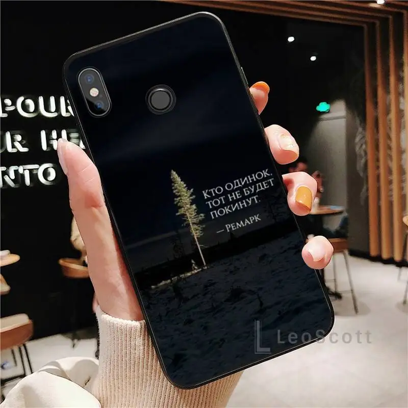 

Russian script Quotes Printing view Phone Case For Xiaomi Redmi Note 4 4x 5 6 7 8 pro S2 PLUS 6A PRO Cover Funda Shell Coque