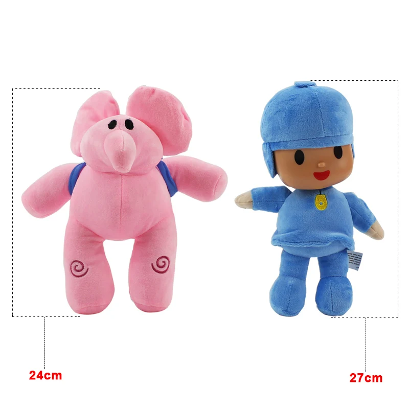 Набор из 2 15-27 см Pocoyo Toys Elly Pato Loula плюшевая кукла Pocoyo собака утка слон мягкие Stufffed куклы животных товары для вечеринки, игрушки - Цвет: C-opp bag