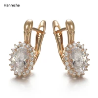 hanreshe pretty stud earring natural zircon simple earrings women gothic jewelry party copper statement earring girl gift
