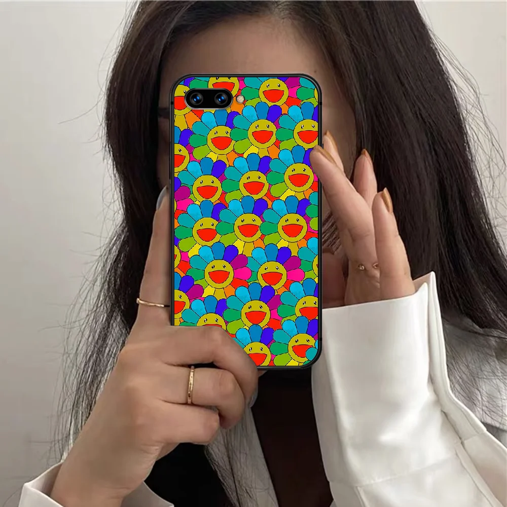 

Murakami Sun Flower Phone Case For HUAWEI Honor 7 8 A 9 X Mate 10 i 20 V 40 Pro Lite Y7 2019 black Bumper Soft Cell Pretty Shell