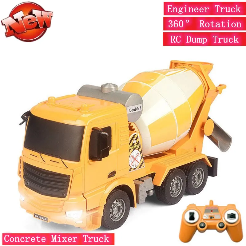 High Simulaiton Concrete Mixer Truck Car Toy With Flash Light Remote Control RC Engineering Truck 360° Rotation RC Dump Truck To