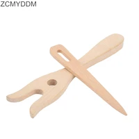 zcmyddm 2pcsset handmade knitting tool for wooden fork knitting weaving loom tools diy bracelet necklace weaving braider tools