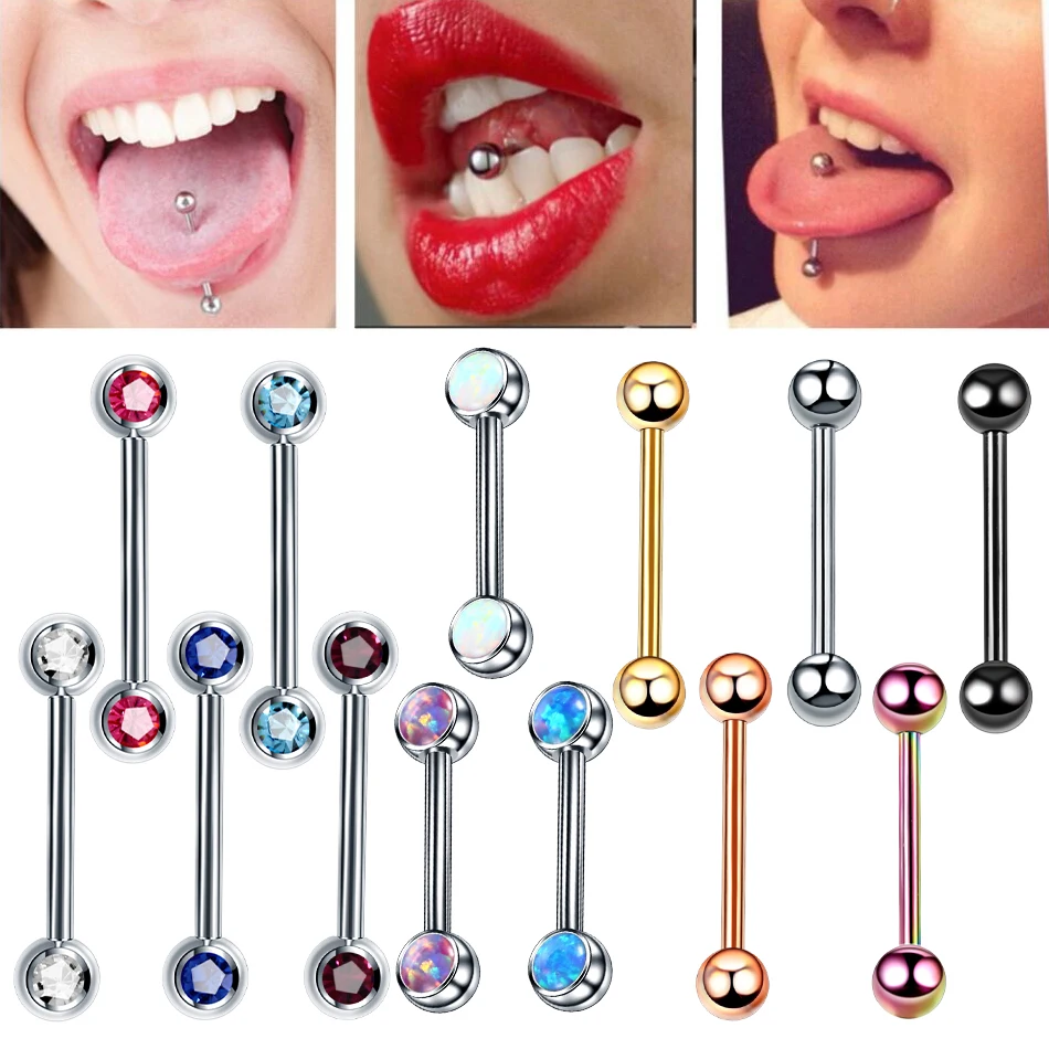 

1PC G23 Titanium Nipple Piercings Gem Tongue Barbell 14G Opal Charming Nipple Shield Rings For Women Body Piercing Jewelry