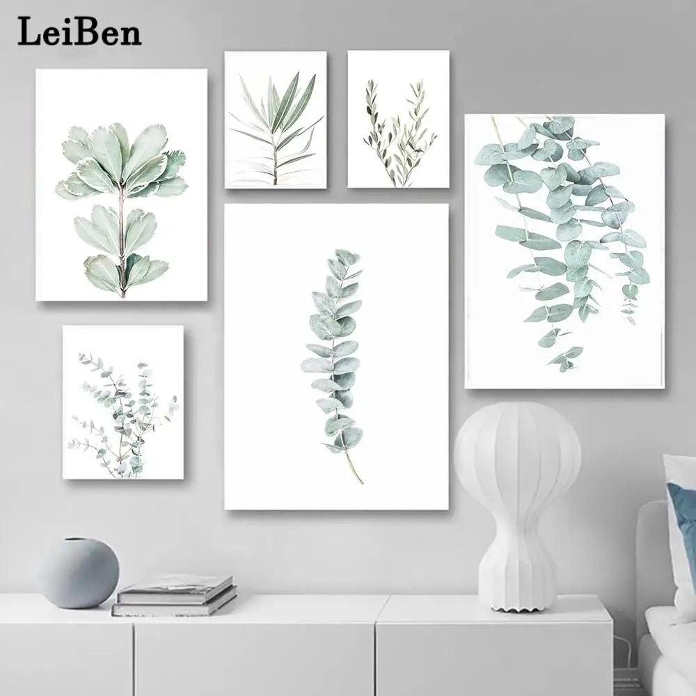 

Eucalyptus Posters Botanical Canvas Painting Farmhouse Wall Decor Minimalist Art Pictures Bedroom Decoration Scandinavian Decor