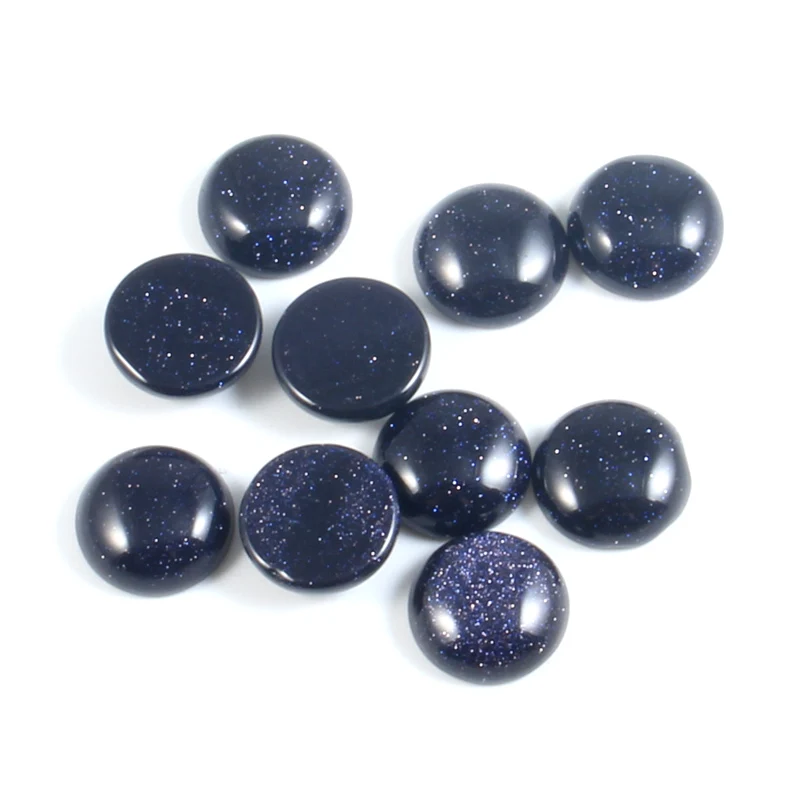 10 шт. круглые 4 25 мм синие песчаники украшения с плоским основанием кабошоны