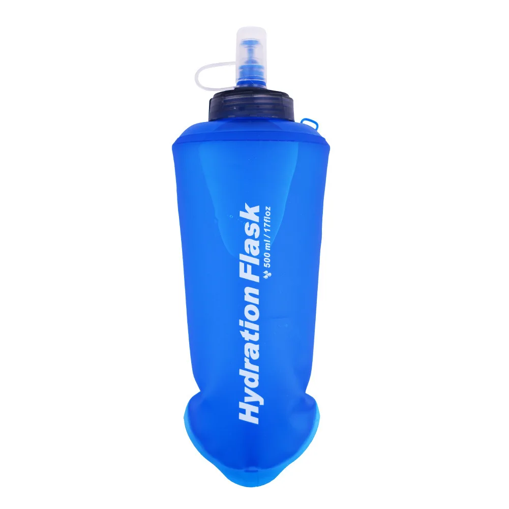 

Foldable Silicone Soft Flask Water Bottles Outdoors Sport Traveling Running Kettle Hydration Pack Bag Vest 500ML