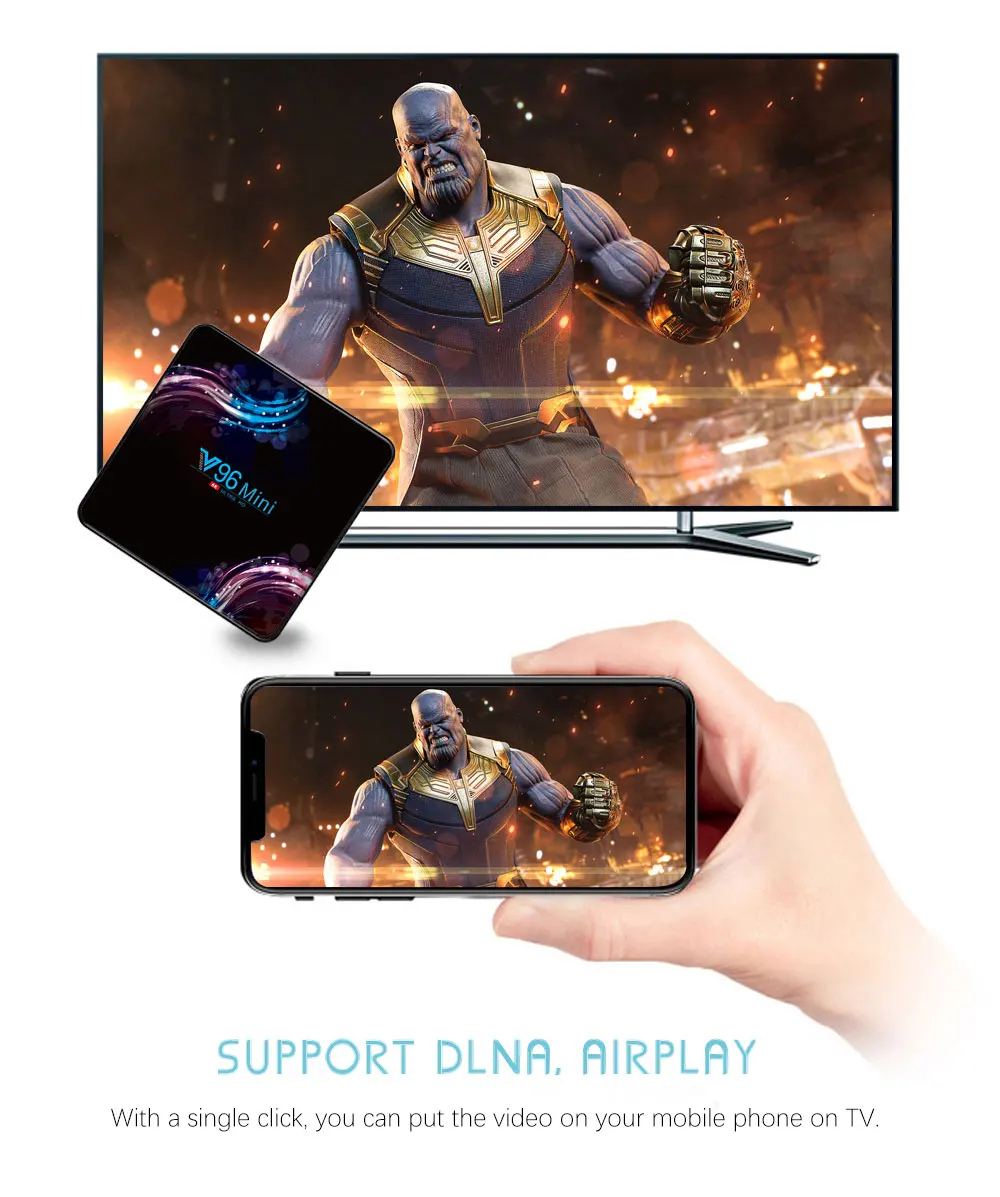 V96 мини ТВ коробка Android 9,0 Allwinner H6 4 ядра, 4 Гб 128 6K H.265 Wi-Fi V96mini 32 ГБ/64 Гб Smart tv Box HD Netflix Youtube