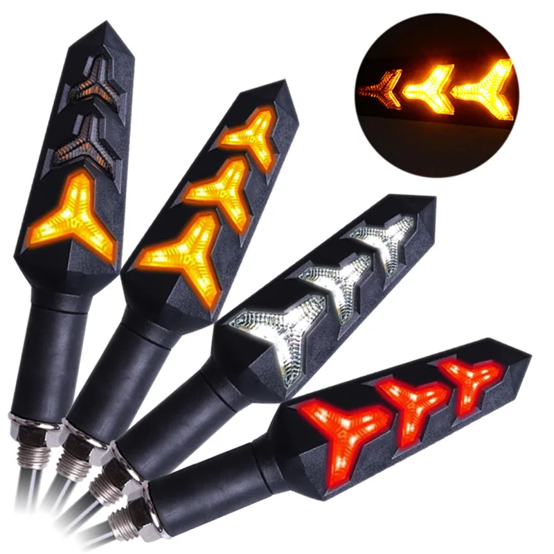

LED Turn Signals for Motorcycle Flasher Flowing Turn Signal Indicators Built Relay Motorbike Arrows Brake Light Bendable