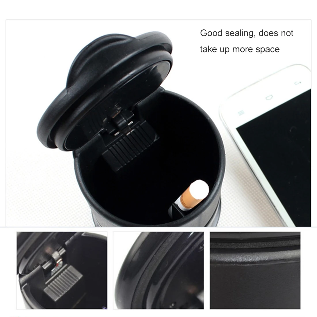 

1PCS Car LED Ashtray Black Garbage Coin Storage Cup Container Cigar Ash Tray Car Styling Universal Size Ashtrays