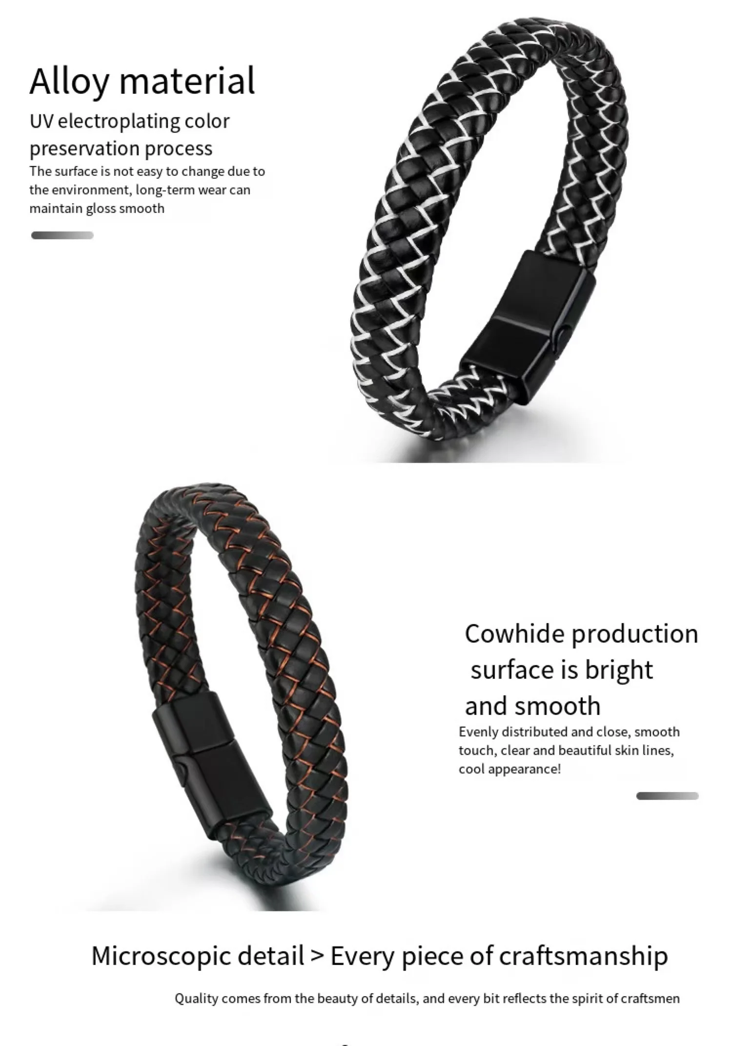 Модный Магнитный черный мужской браслет из нержавеющей стали с подвесками