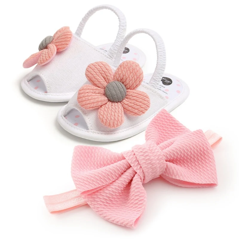 2021 для маленьких девочек босоножки с цветочным принтом Повязка на голову