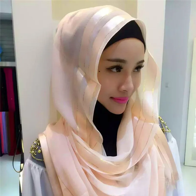 Хлопковый тонкий сплошной хиджаб шарф этнический hui чехол Роскошный тюрбан нано