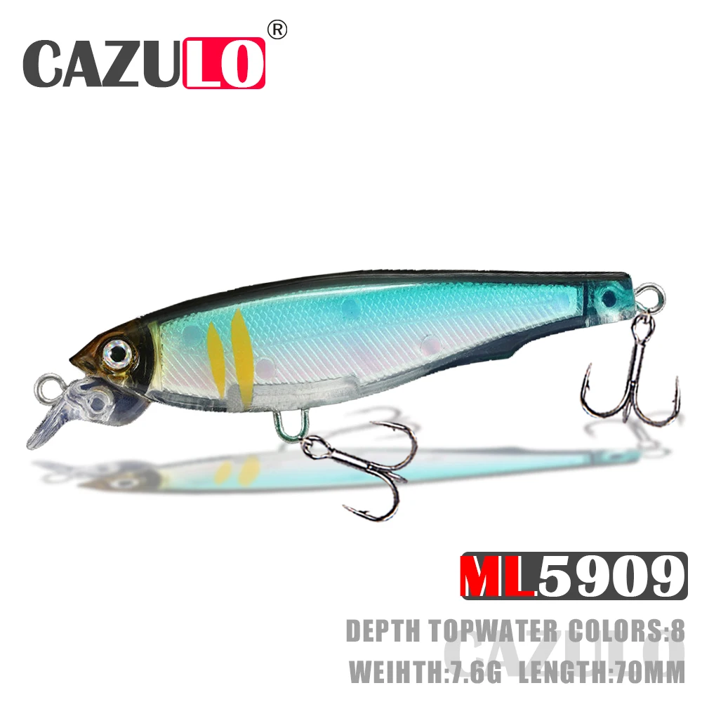 

Minnow Fishing Lure Accesorios Weights 7.6g 70mm Isca Artificial Floating Bait Topwater Wobblers De Pesca Pike Fish Goods Leurre