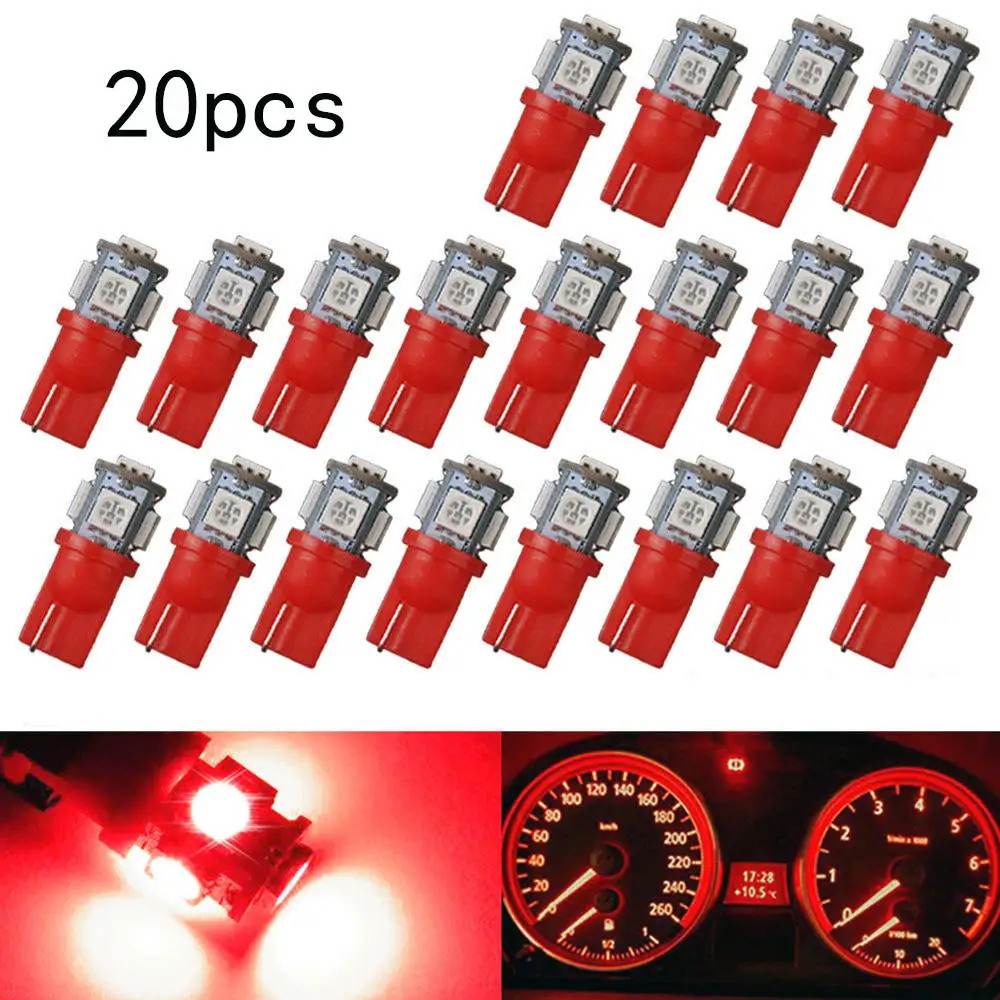 20PCS Car Red LED Light T10 10SMD Wedge W5W 2825 158 192 168 194 Bul ZJO | Автомобили и мотоциклы