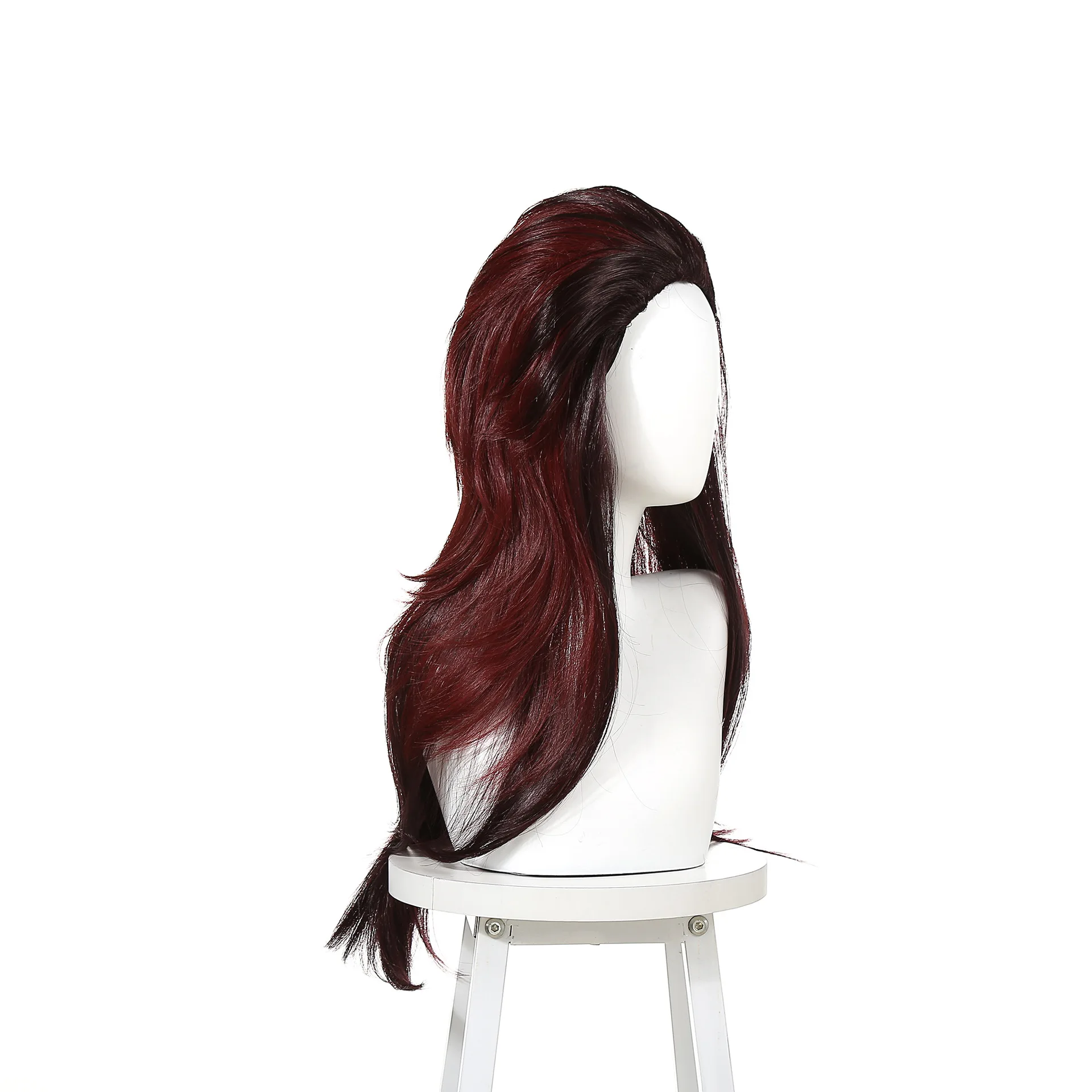 

45cm Anime Demon Slayer Cosplay Long Wig Kimetsu No Yaiba Kamado Tanjirou Cosplay Props High Temperature Wire Cosplay Hair Wigs