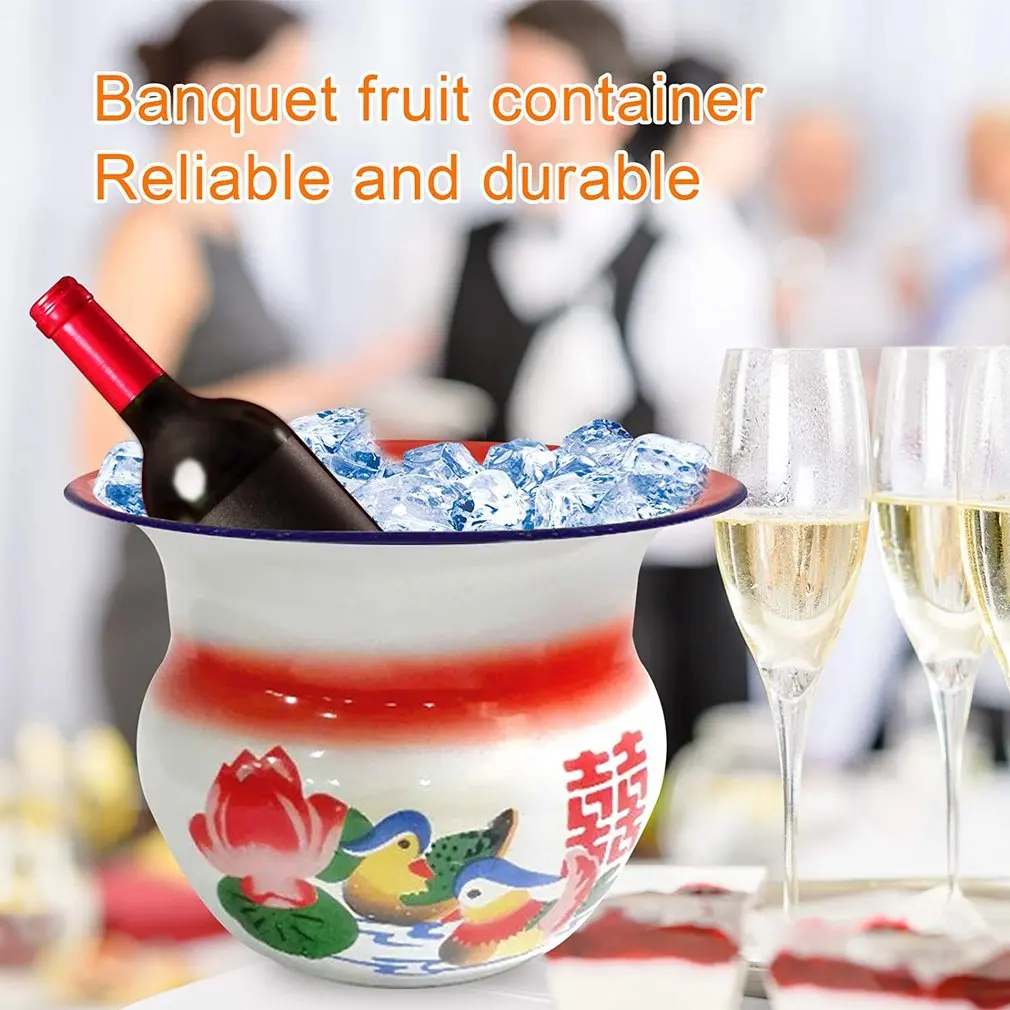 

1960s Chinese Traditional Fruit Basket Chinese Vase Antique Kitchen Tool Champagne Ice Bucket Wedding Decorations