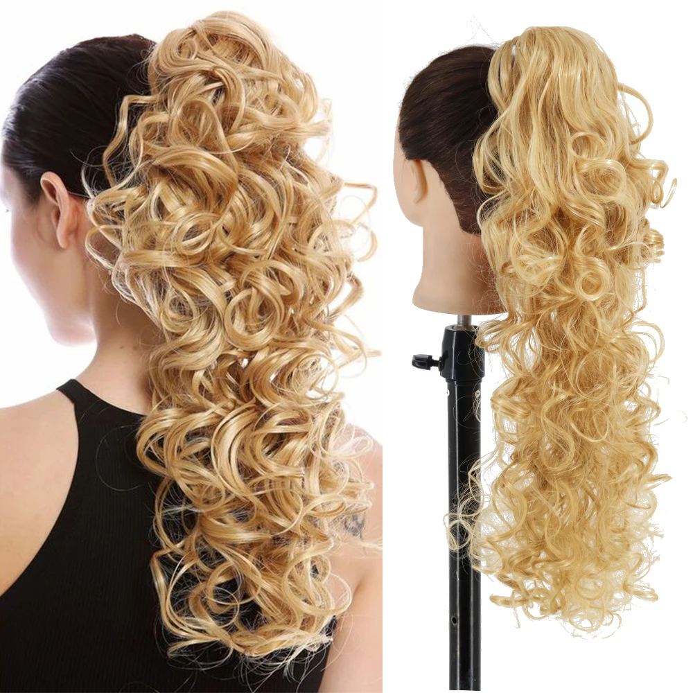 

Synthetic Long Thick Wave Pony Fiber Claw Clip Wavy Ponytail Extensions Clip In Hair Extensions For Women