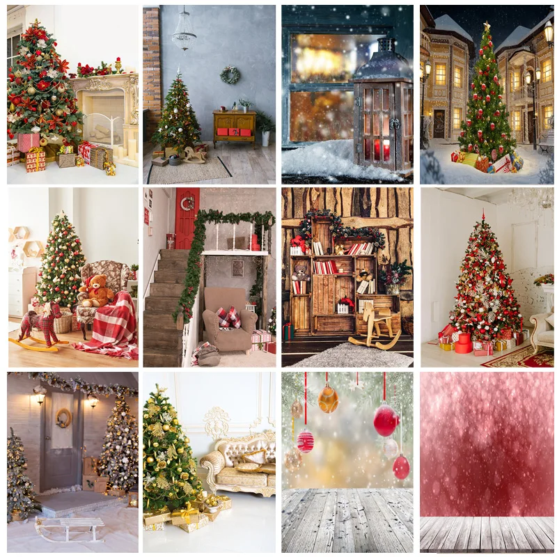 

SHENGYONGBAO Christmas Backgrounds For Photography Winter Snow Gift Baby Newborn Portrait Photo Backdrop Photocall 210315STY-01