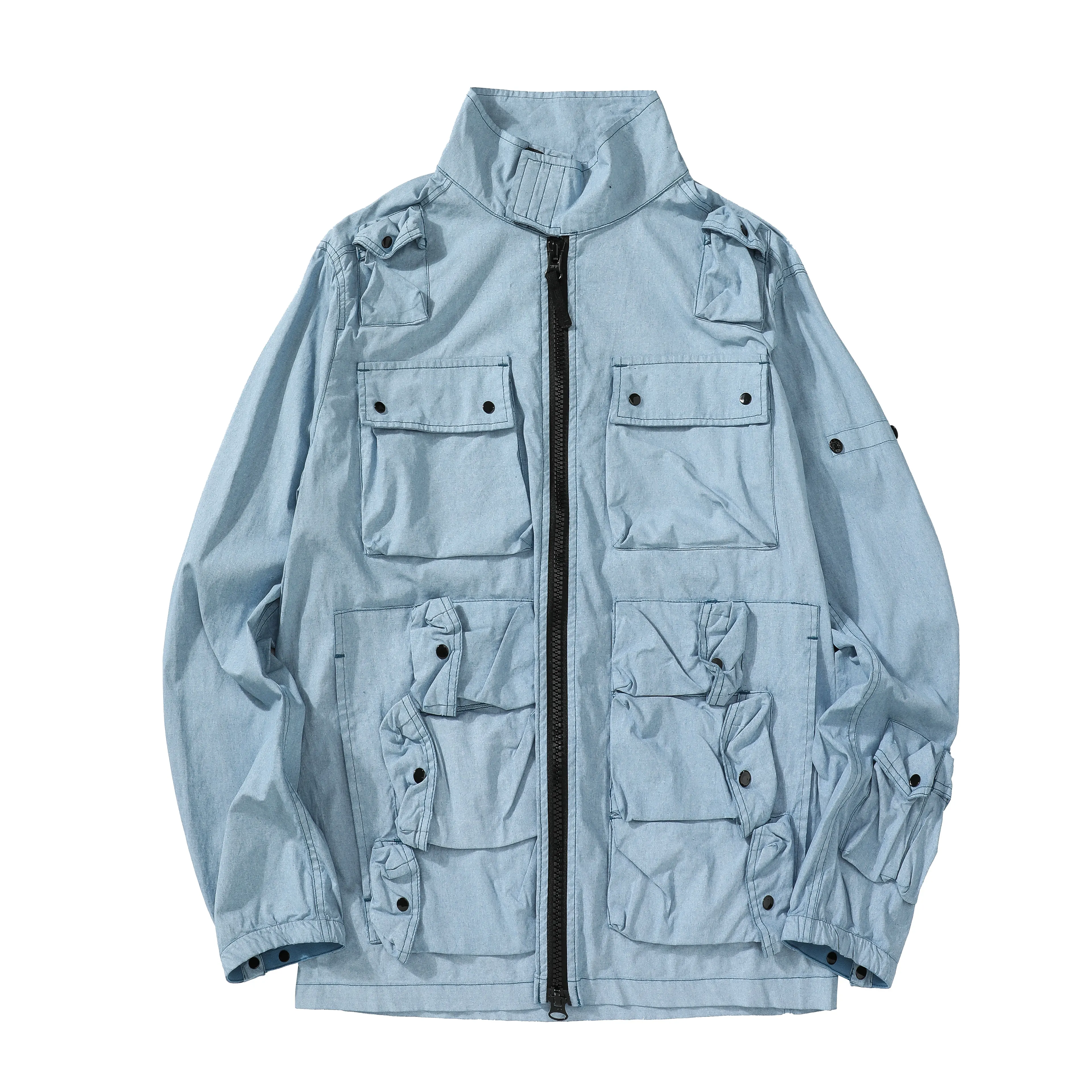 

Spring Men's Multi-Pocket Tooling Jacket Casual Shirt