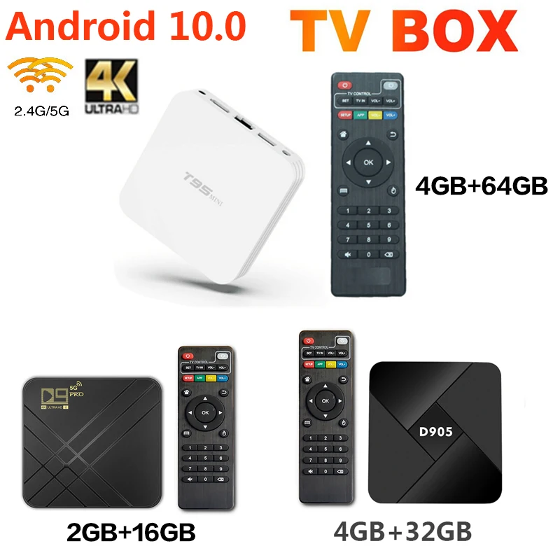 

ТВ-приставка D9PRO/D905/T95MINI на Android 10, 4k, 2021 ГГц, Wi-Fi