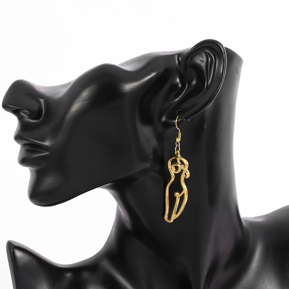 

GOLD|SILVER Nude Female Body Earrings,Feminist Earrings,Liberal Art Jewelry,Boobies Novelty Funky,Naked Body Earrings,Human body