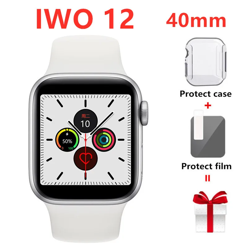 White Прямая IWO 12 40 мм ЭКГ сердечного ритма женские умные часы серии 5 1:1 для Apple IOS Android умные часы iwo 11 8 плюс 9 10 - Цвет: White