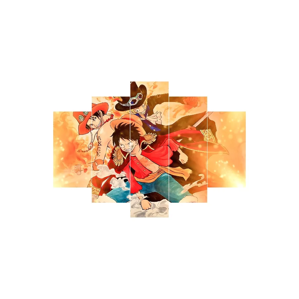 

Poster on Canvas Home Decor Modern Framework 5 Board Anime Characters Living Room Mural HD Print Modular