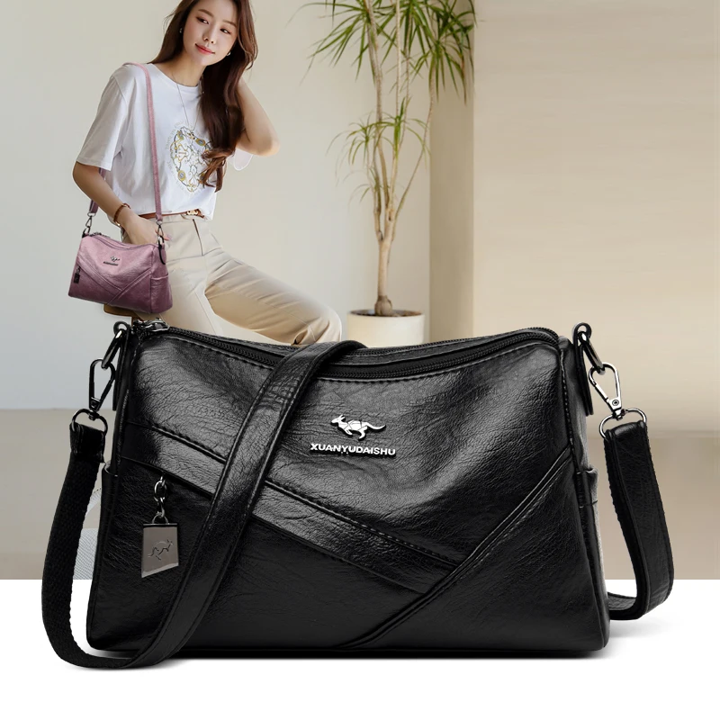 

New Retro Shoulder Bags for Women Luxury Soft Leather Crossbody Bag Brand Designer Messenger Bag Ladys All Match Casual Handbags