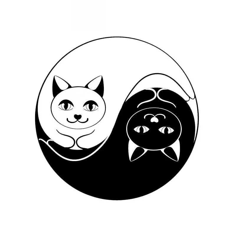 Инь Ян кошка голова высокое качество украшение автомобиля аппликация личность