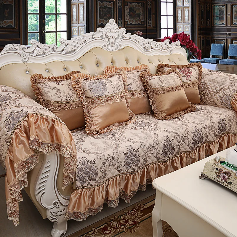 European style sofa mat modern four seasons non-slip living room simple combination sets of hand towels cover custom | Дом и сад