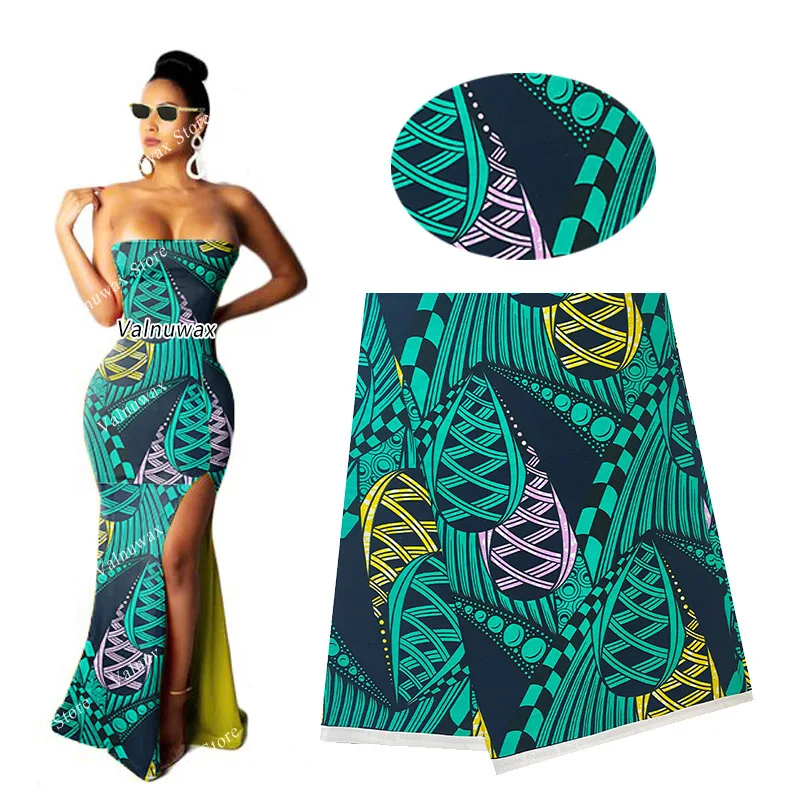 

100%Cotton African Wax Fabric 6 yards Nigerian Ankara Real Wax Prints Home Textile Fabric Sewing Party Wedding Summer Dress