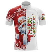 hirbgod christmas cycling clothing fun santa claus ciclismo jersey winter sportswear top polyester bicycle shirt trikottyz349