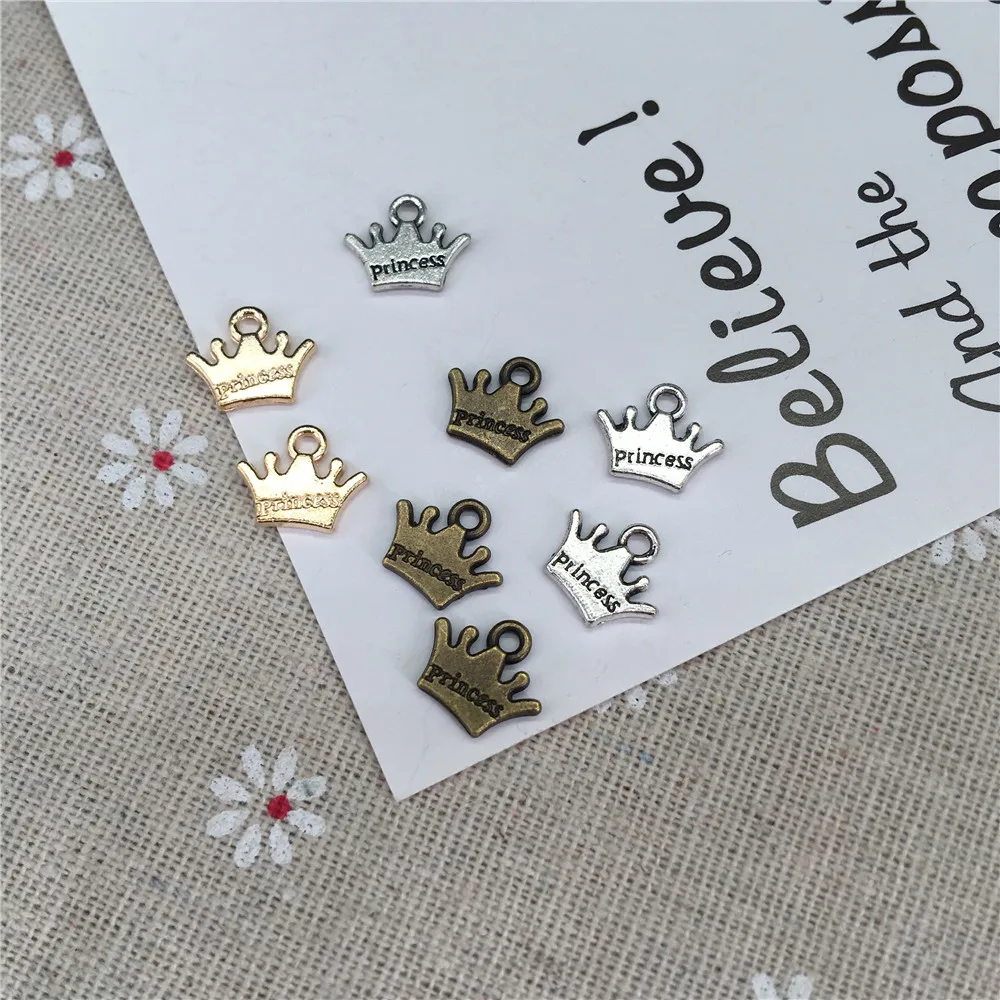 Модные 120 шт Крошечные Подвески короны подходят DIY Ожерелье Серьги Кольца для