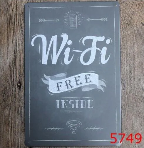 

Retro Metal Tin Sign Free Wifi Bar Decor Home Gift Bar Coffee Shop