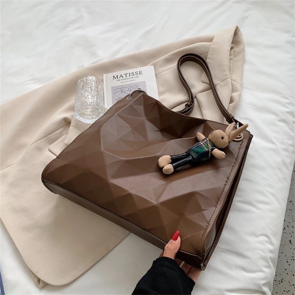 

Корейская женская сумка-тоут в клетку с бриллиантами, Женская вместительная осенне-зимняя сумка, женская сумка-шоппер на плечо