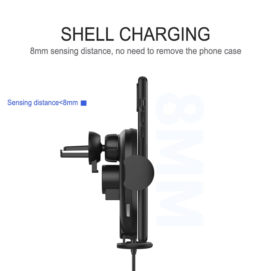 15w Fast Car Wireless Charger Auto Sensor Clamping Qi for IPhone 11 Pro Max X Charging Phone Holder | Мобильные телефоны и