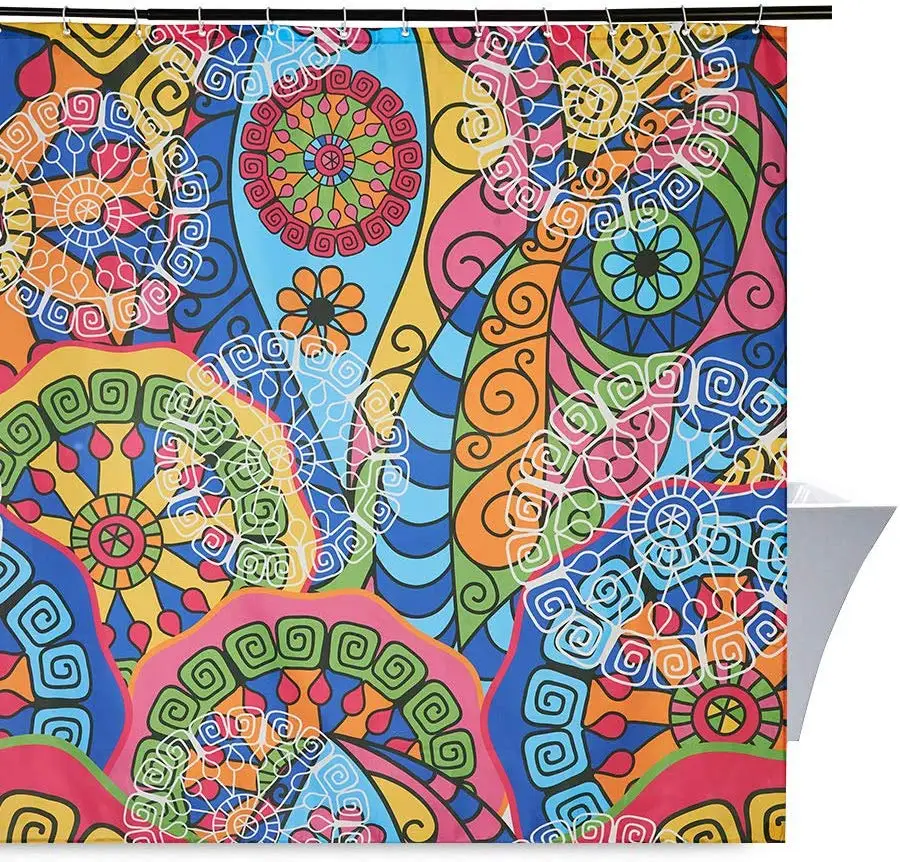 Мандала индийский богемный узор печать занавеска для душа водонепроницаемый