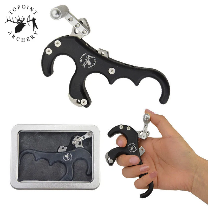 1 шт. стрельба из лука 4 пальца блочный лук спуск средства ручка суппорт триггер