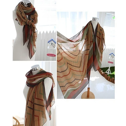 

Women Fashion Polyline Voile Winter Autumn Warm Soft Casual Wrap Long Scarf