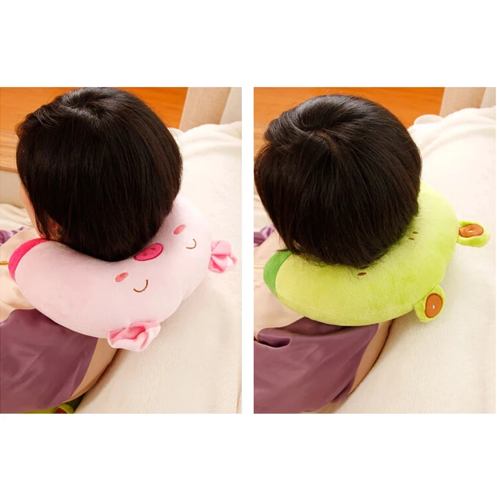 9 Colors Soft U-Shaped Plush Sleep Neck Protection Pillow Office Cushion Cute Lovely Travel Pillows For Children/Adults images - 6