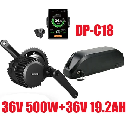 C18 36V19.2AH BBS02 500W 36v Bafang мотор комплект с батареей 36В 13/14. 5/16ah/19.2AH для переделки электрического велосипеда e bkie велосипед комплект середине приводной двигатель - Цвет: C18 36V19.2AH