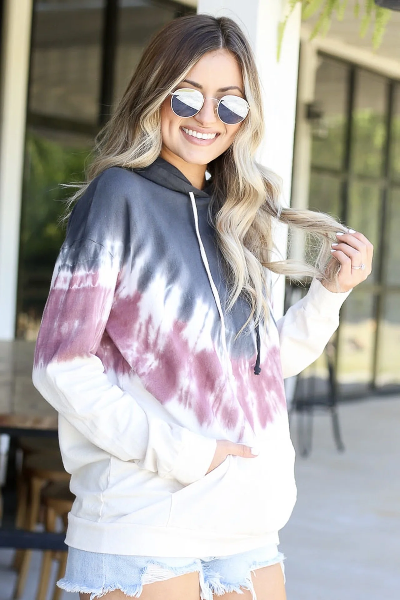 

New Small Sweater Casual Sweater Long-sleeved Printed Tops 2021 Spring and Summer Female Hooded Sleeve Style Sleeve Length(cm)